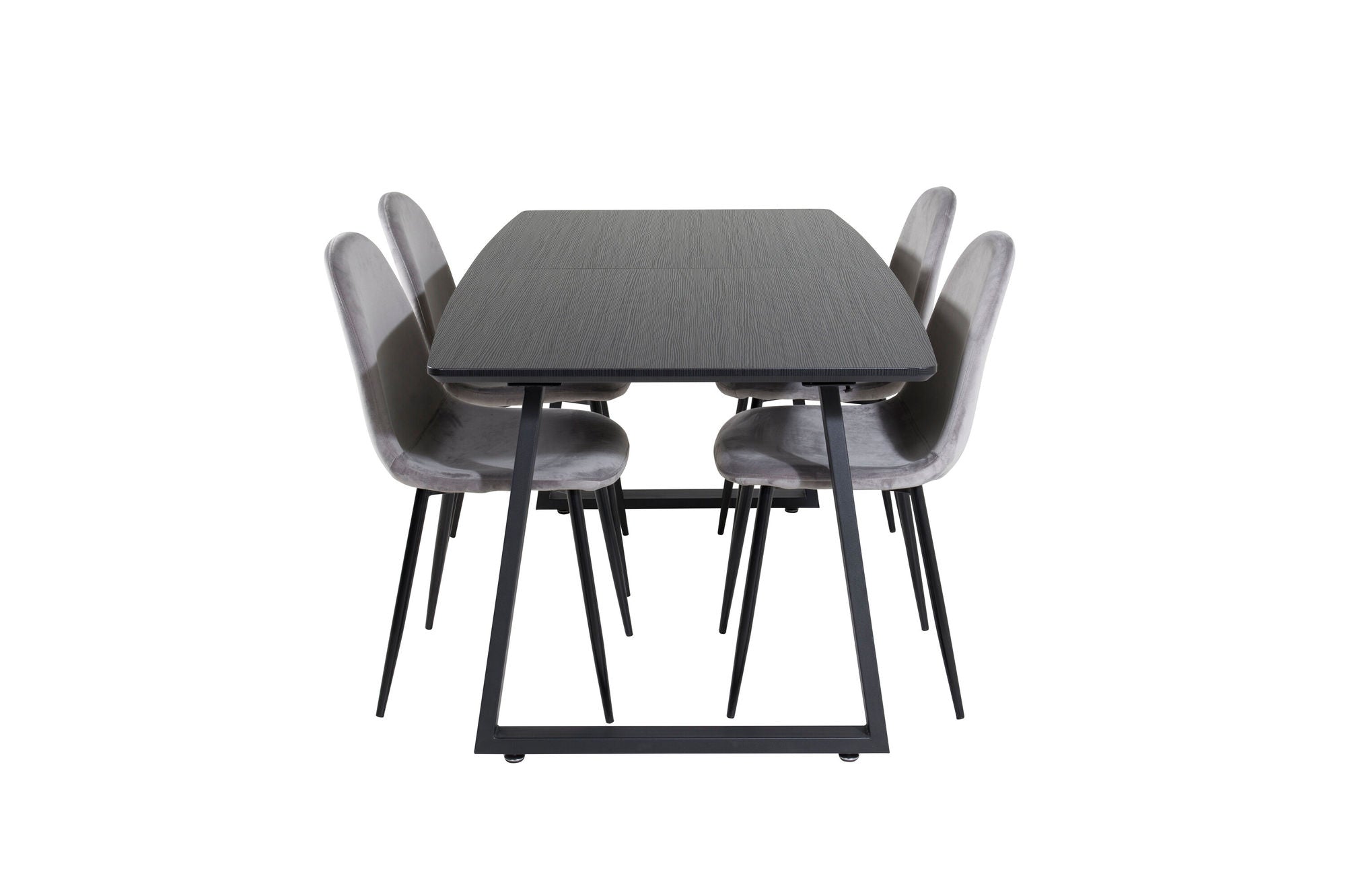 Venture Home Inca Extentionbord - Black top / black Legs+Polar Spisebordsstol - Black legs / Light Grey Velvet (ersätter 19902-885)_4