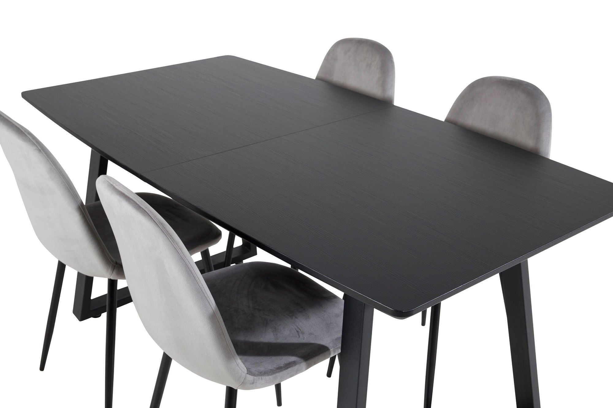 Venture Home Inca Extentionbord - Black top / black Legs+Polar Spisebordsstol - Black legs / Light Grey Velvet (ersätter 19902-885)_4