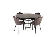 Venture Home Copenhagen - spisebord round - Black / Black - Limhamn stol - Grey 4