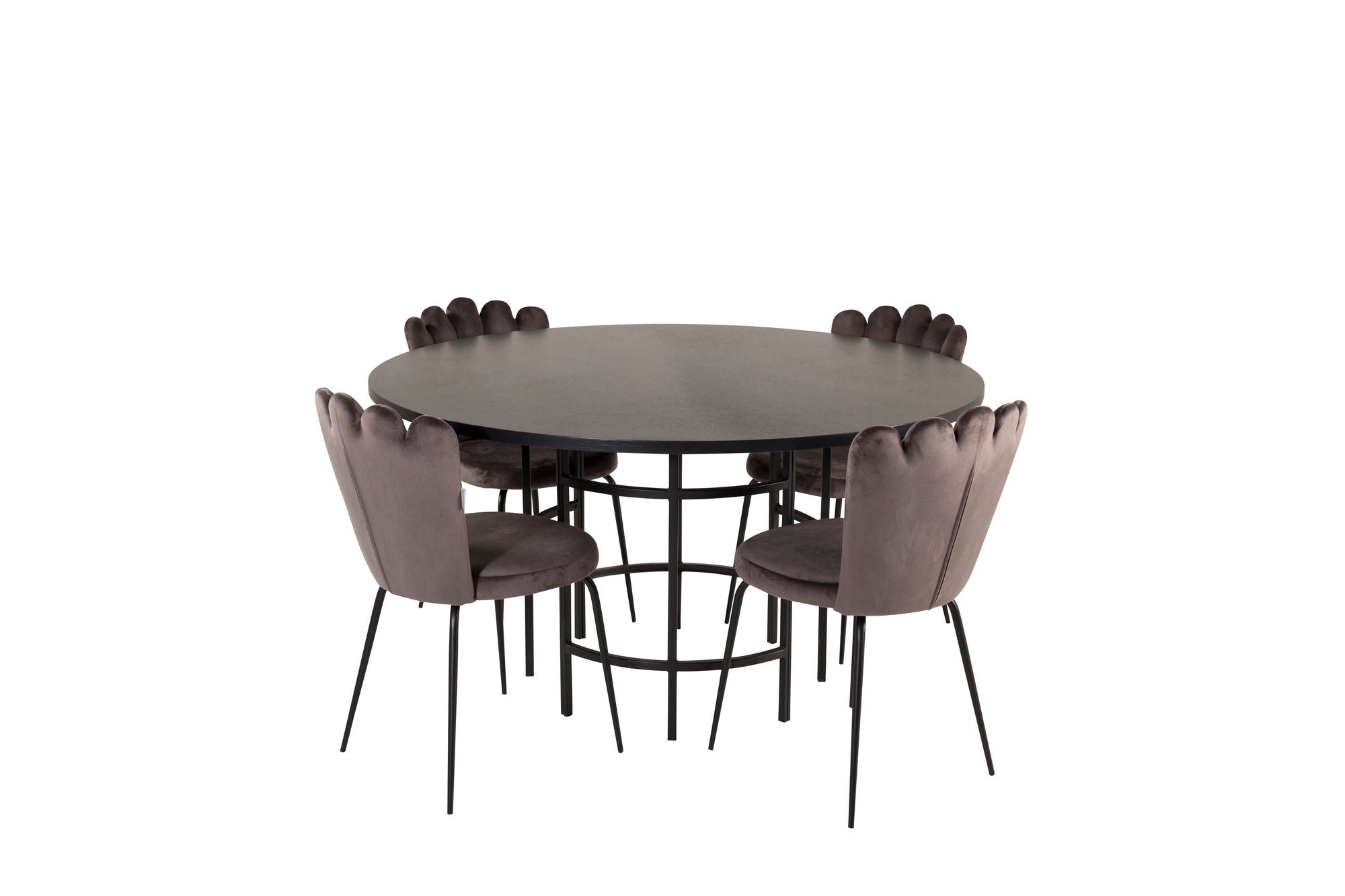 Venture Home Copenhagen - spisebord round - Black / Black - Limhamn stol - Grey 4