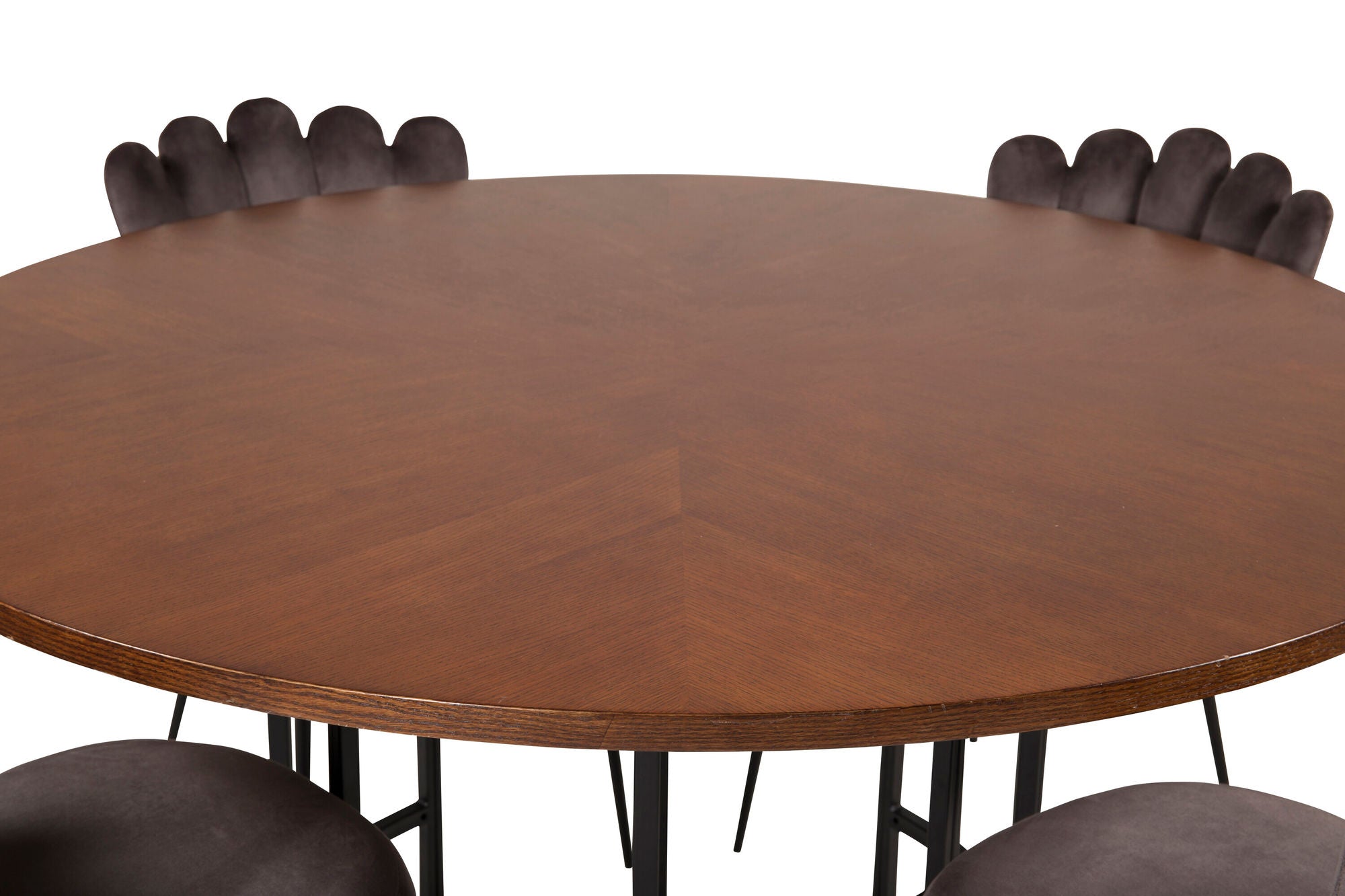 Venture Home Copenhagen - spisebord round - Brown / Black - Limhamn stol - Grey 4
