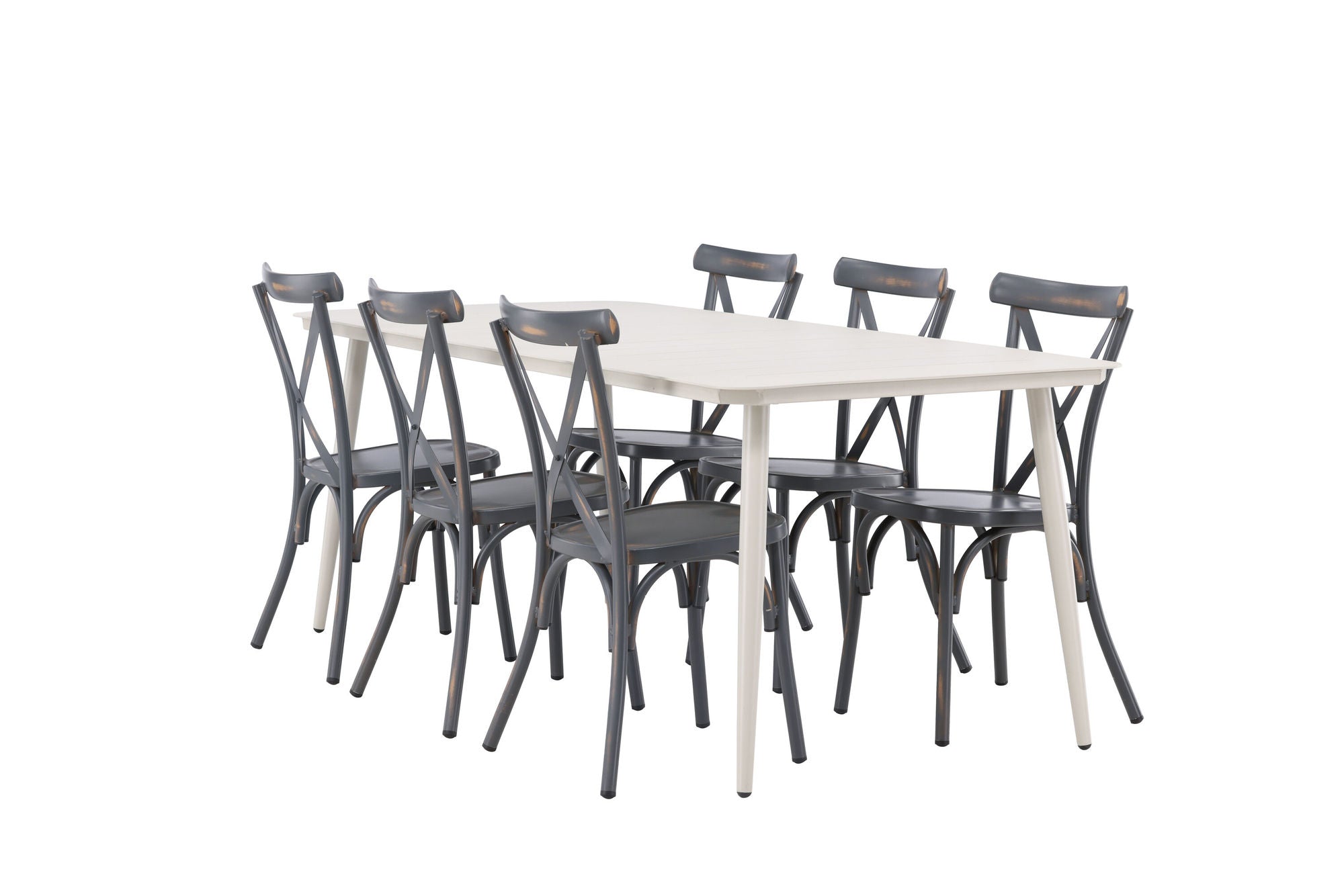 Venture Home Lina spisebord - Beige - 200*90 +Tablas Diningchair Aluminium - Black / _6