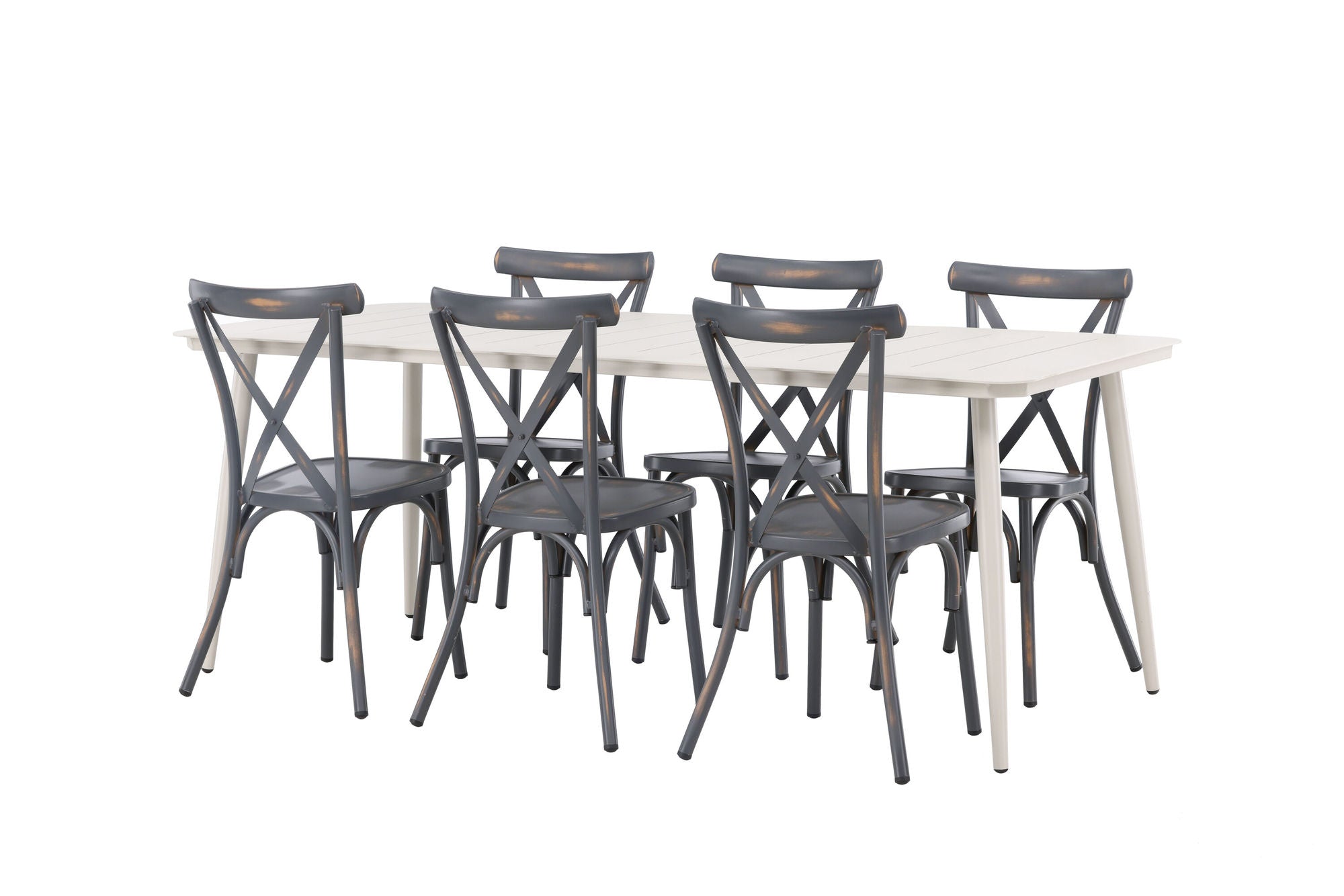 Venture Home Lina spisebord - Beige - 200*90 +Tablas Diningchair Aluminium - Black / _6