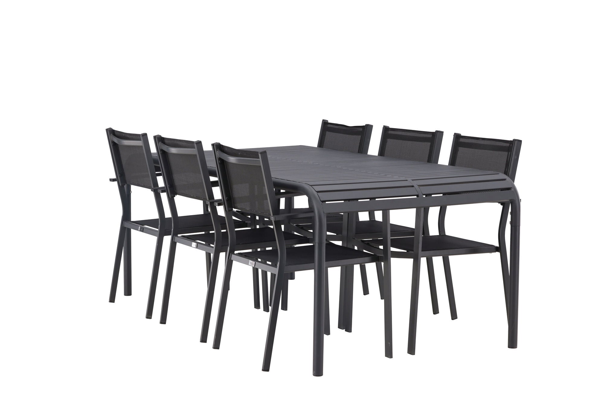 Venture Home Borneo Diningbord Aluminium - Black / Rectangular 100*200* +Copacabana Stacking stol - Black/Black - Ersätter 4131-408 _6