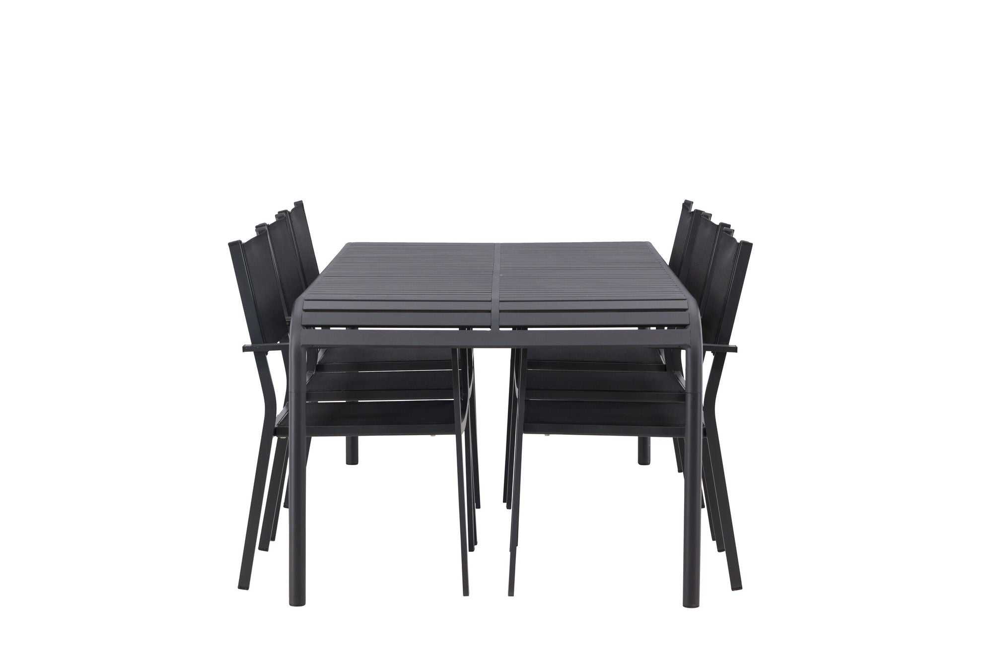 Venture Home Borneo Diningbord Aluminium - Black / Rectangular 100*200* +Copacabana Stacking stol - Black/Black - Ersätter 4131-408 _6
