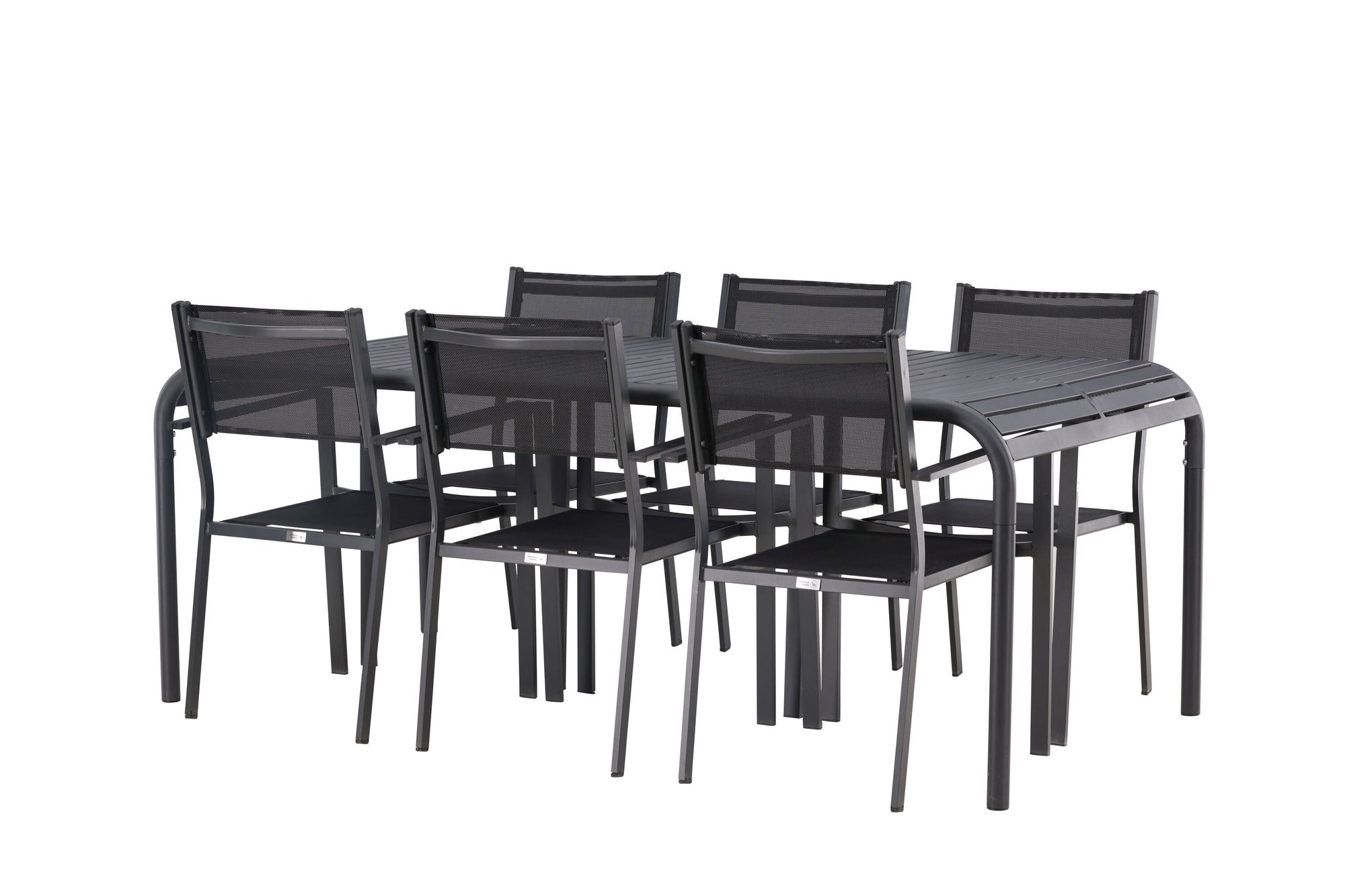 Venture Home Borneo Diningbord Aluminium - Black / Rectangular 100*200* +Copacabana Stacking stol - Black/Black - Ersätter 4131-408 _6