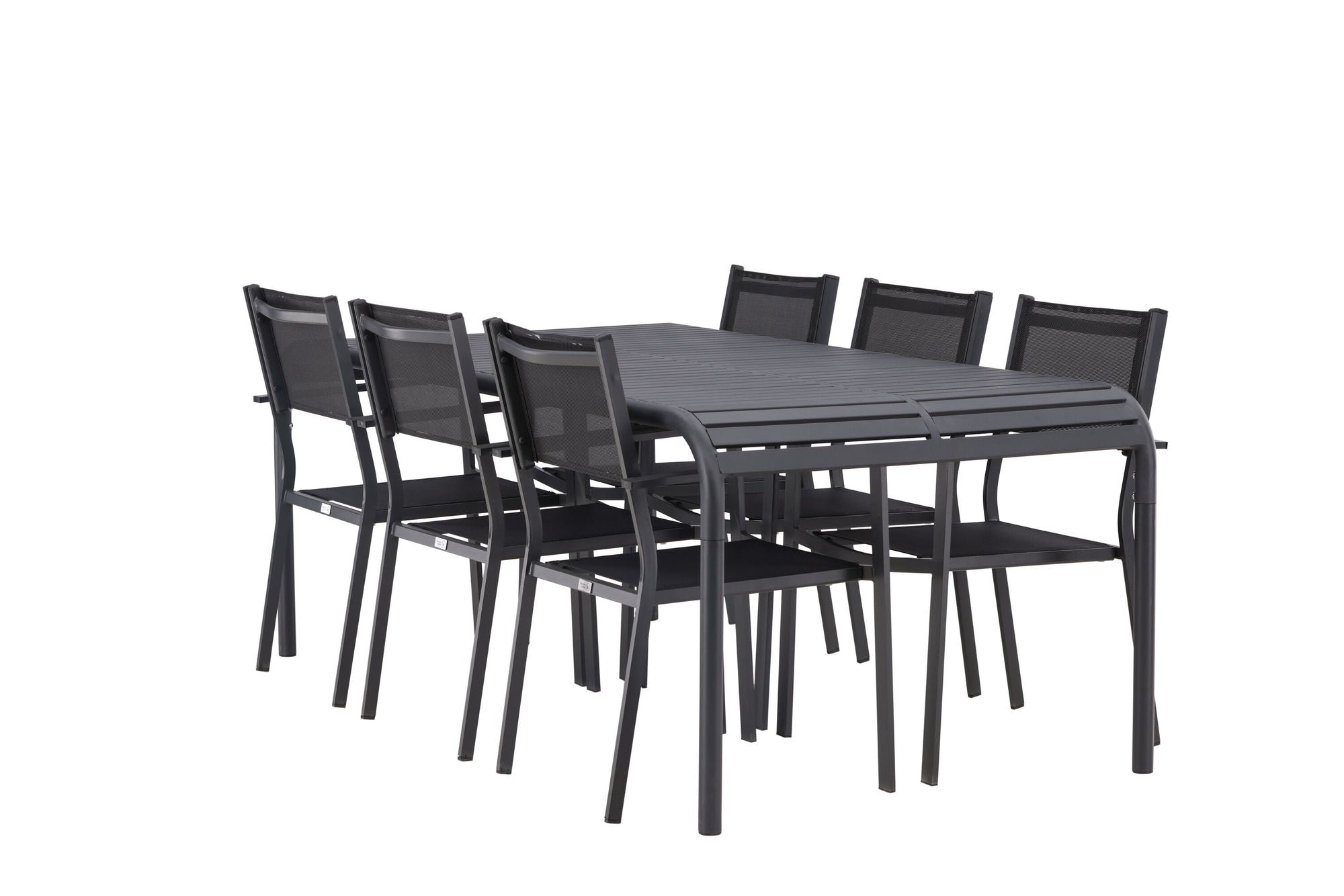Venture Home Borneo Diningbord Aluminium - Black / Rectangular 100*200* +Copacabana Stacking stol - Black/Black - Ersätter 4131-408 _6