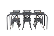 Venture Home Borneo Diningbord Aluminium - Black / Rectangular 100*200* +Tablas Diningchair Aluminium - Black / _6