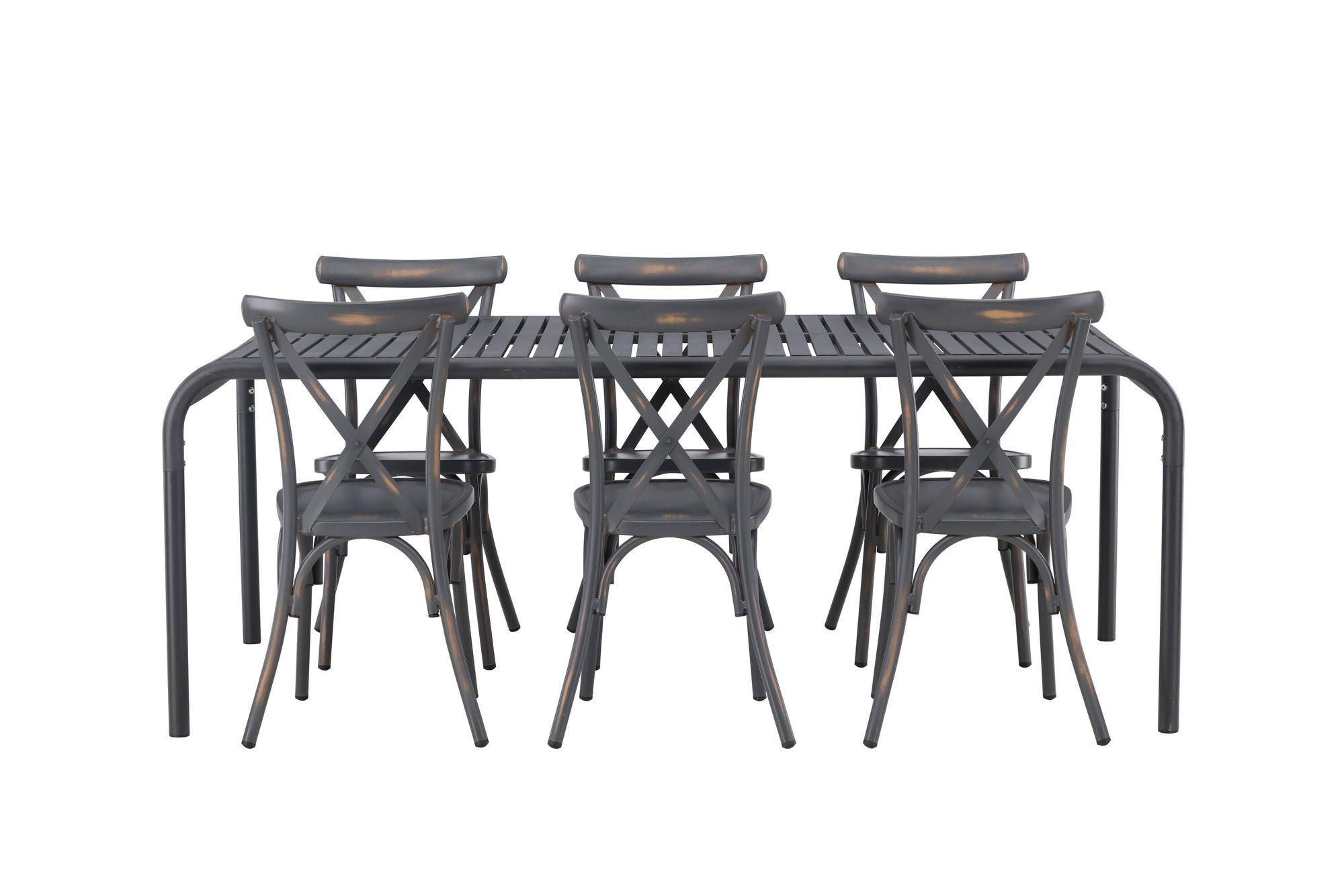 Venture Home Borneo Diningbord Aluminium - Black / Rectangular 100*200* +Tablas Diningchair Aluminium - Black / _6