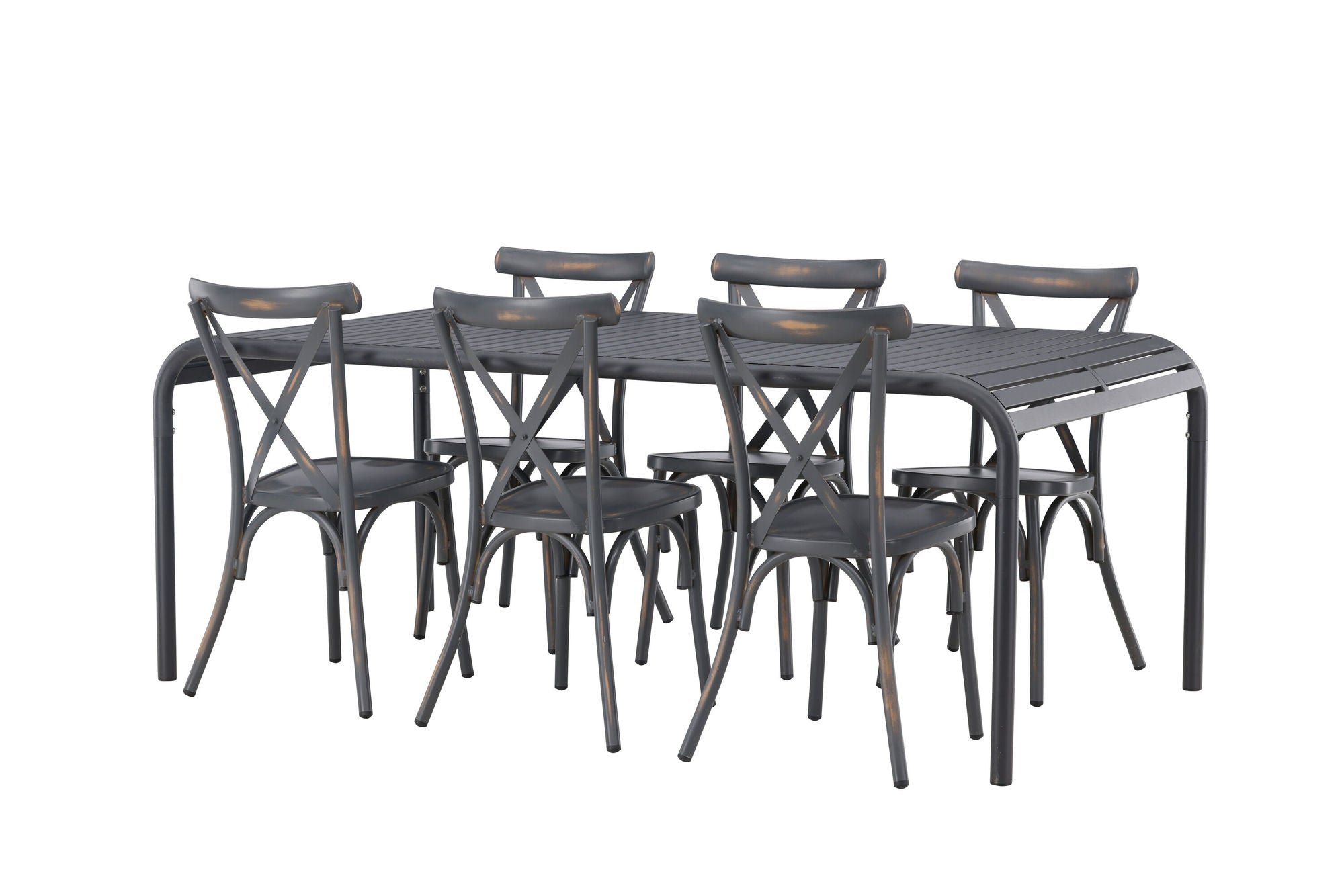 Venture Home Borneo Diningbord Aluminium - Black / Rectangular 100*200* +Tablas Diningchair Aluminium - Black / _6