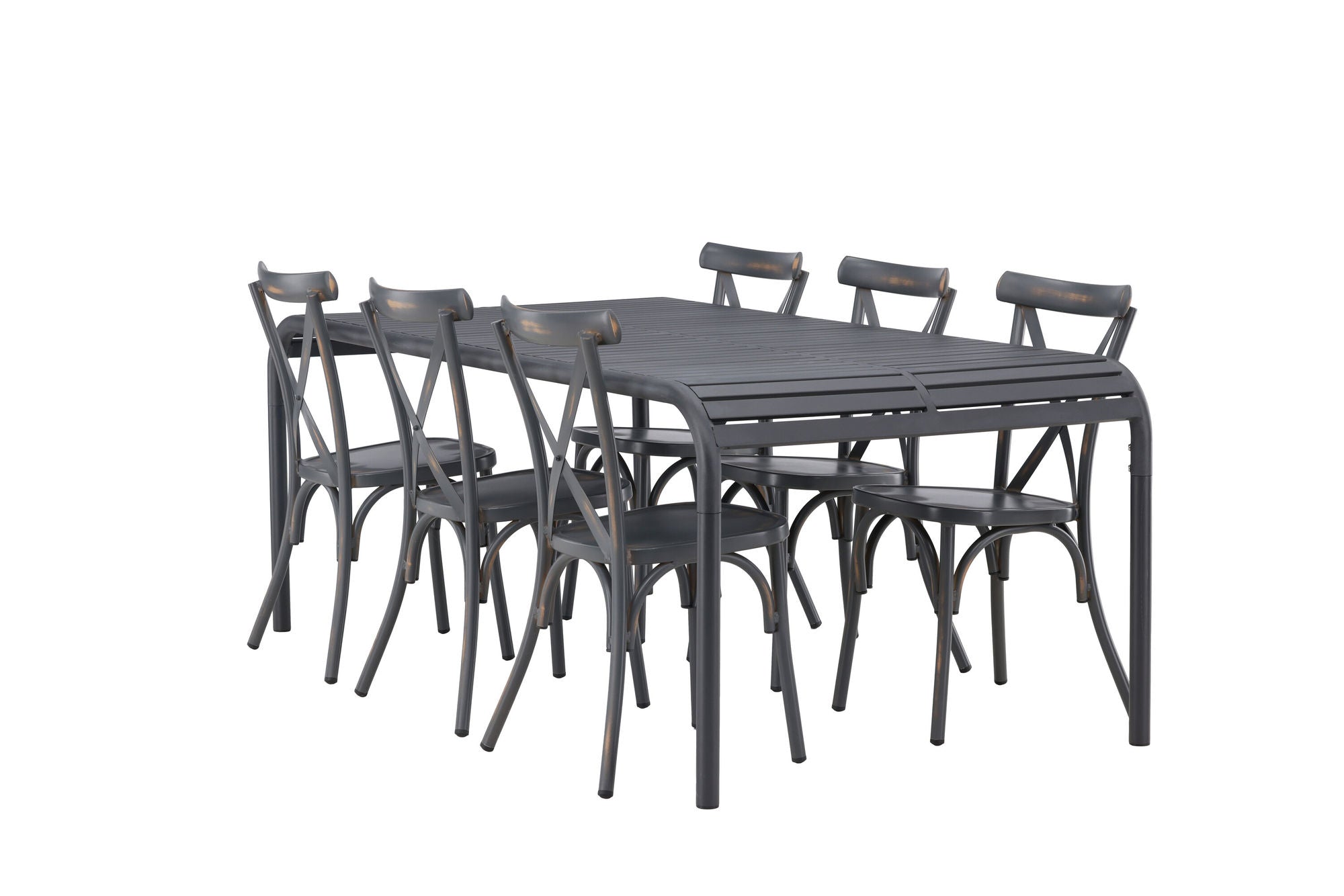 Venture Home Borneo Diningbord Aluminium - Black / Rectangular 100*200* +Tablas Diningchair Aluminium - Black / _6
