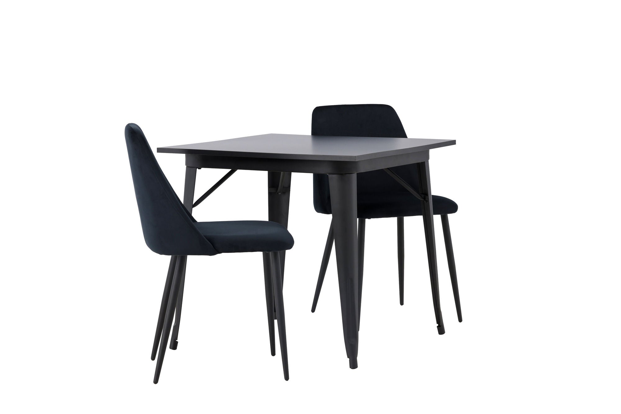 Venture Home Tempe spisebord - Black / Black MDF +Night Spisebordsstol - Black / Black Velvet _2