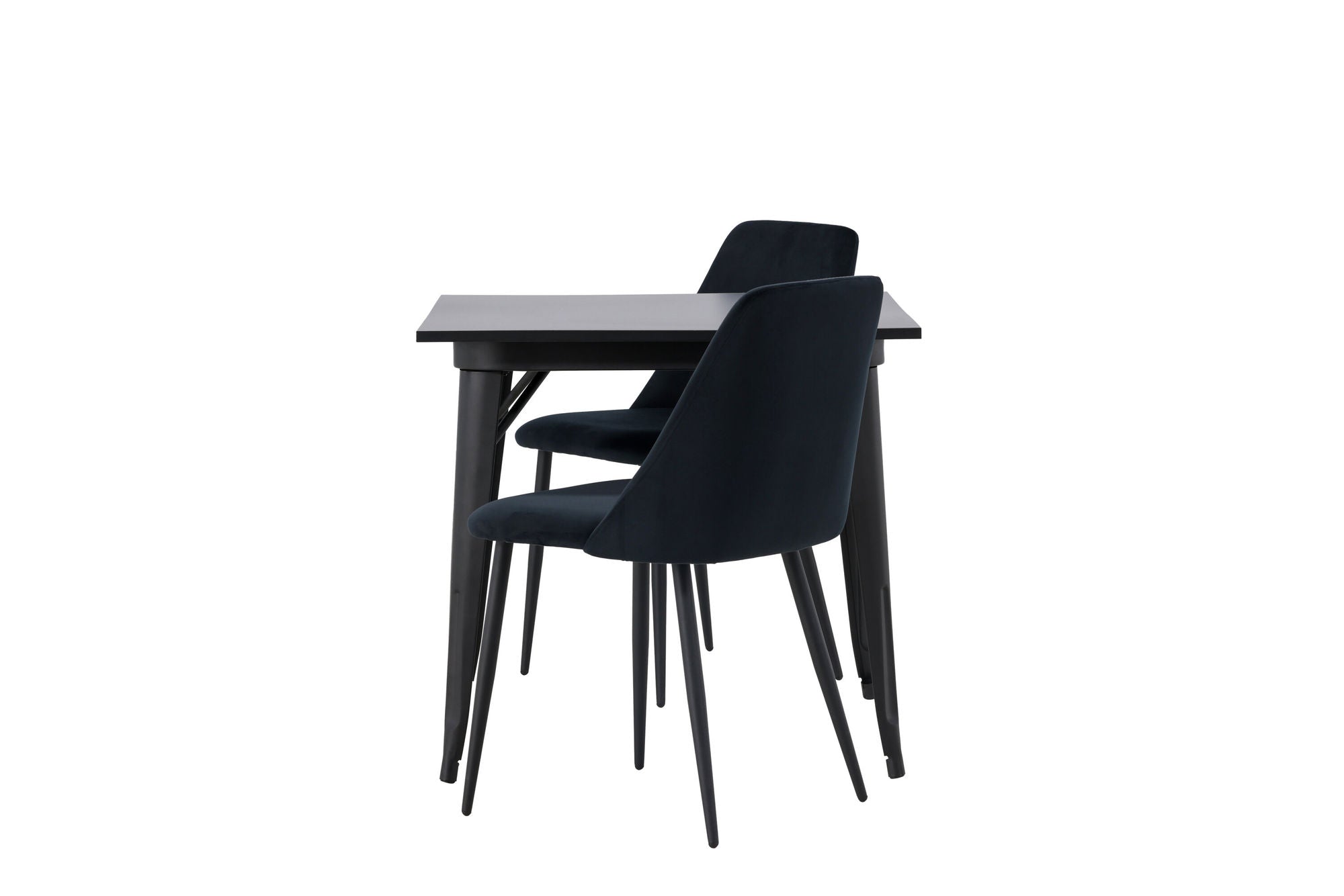 Venture Home Tempe spisebord - Black / Black MDF +Night Spisebordsstol - Black / Black Velvet _2