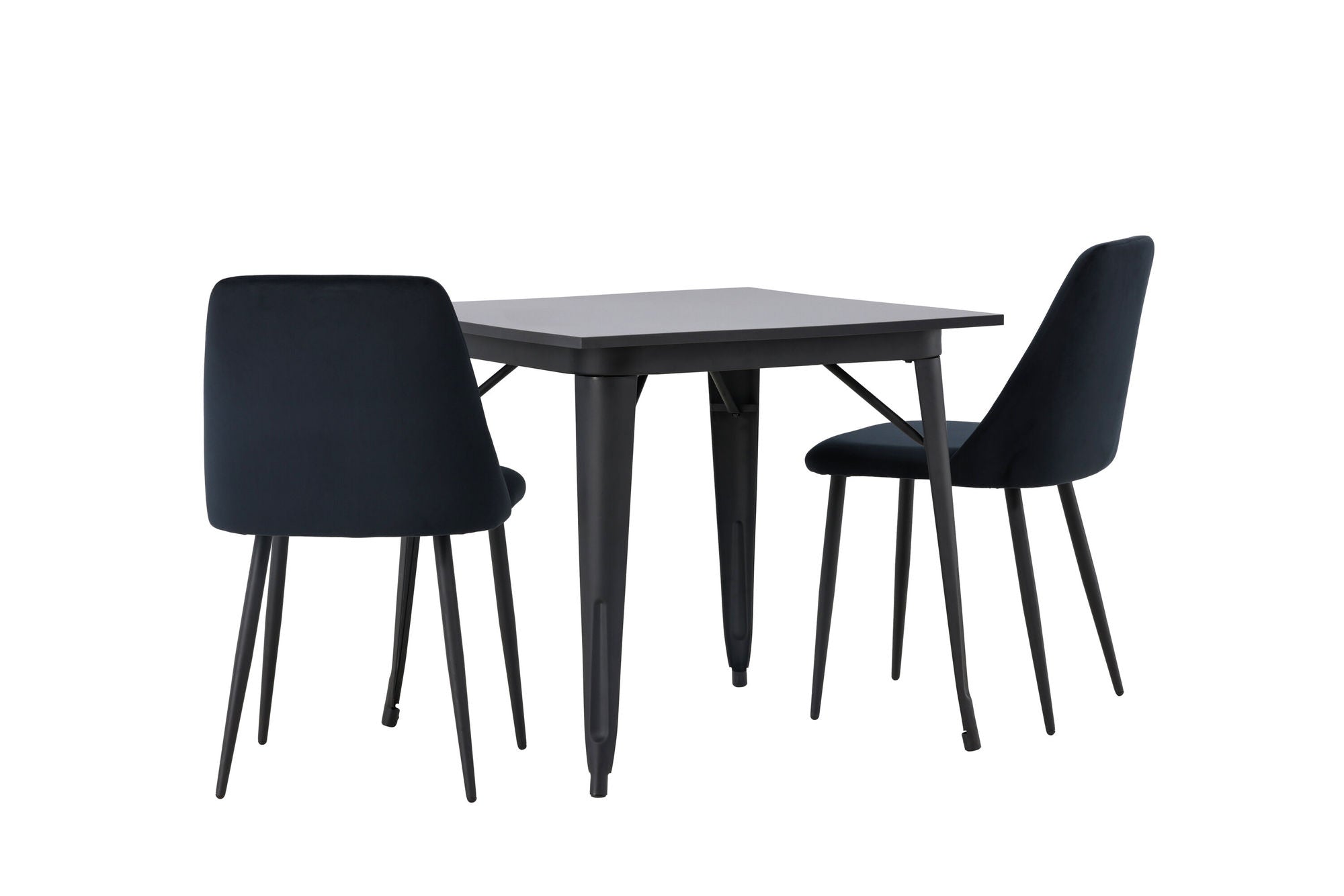 Venture Home Tempe spisebord - Black / Black MDF +Night Spisebordsstol - Black / Black Velvet _2