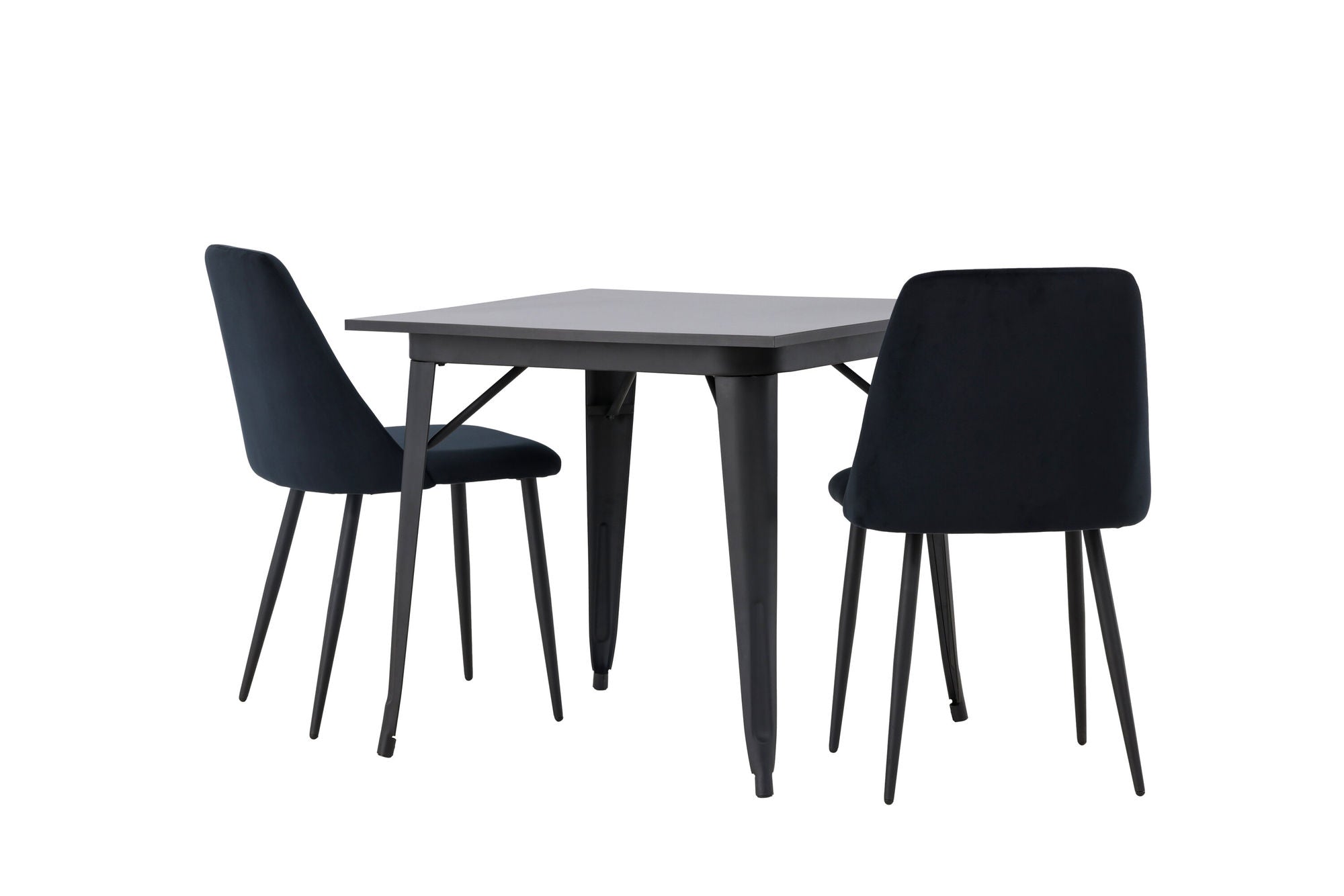Venture Home Tempe spisebord - Black / Black MDF +Night Spisebordsstol - Black / Black Velvet _2