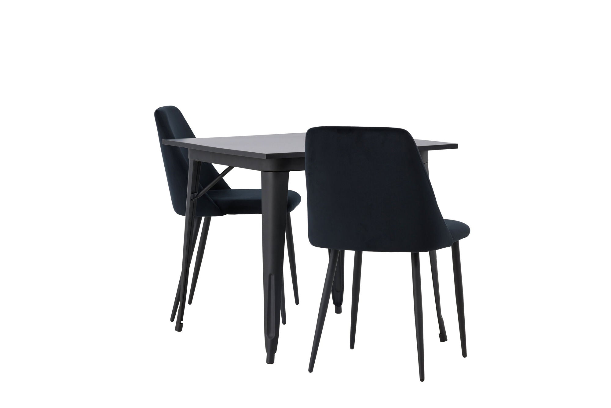Venture Home Tempe spisebord - Black / Black MDF +Night Spisebordsstol - Black / Black Velvet _2