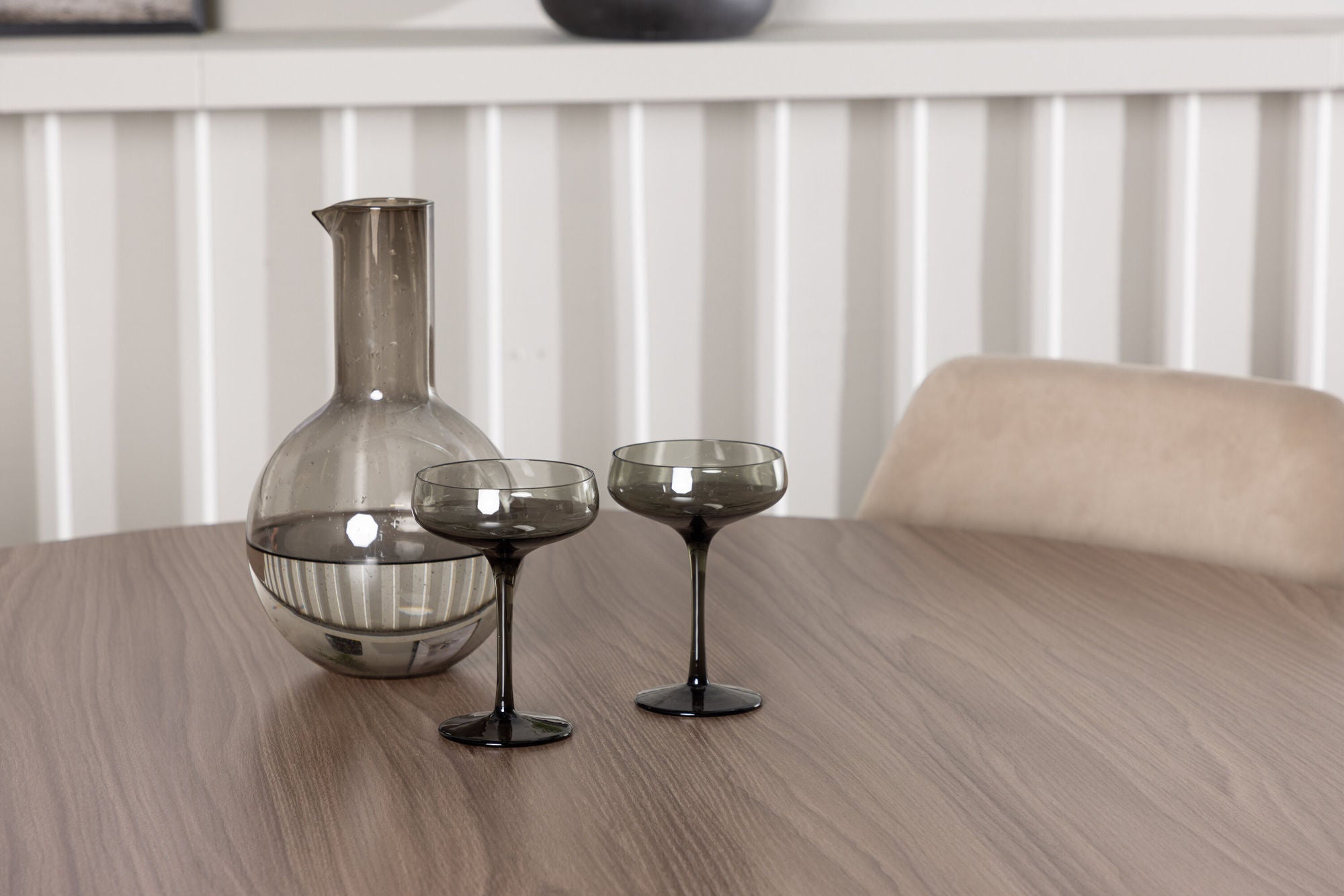 Venture Home Durango spisebord - Black / Walnut MDF +Night Spisebordsstol - Dark walnut / Mocca / Brown Fabric _4
