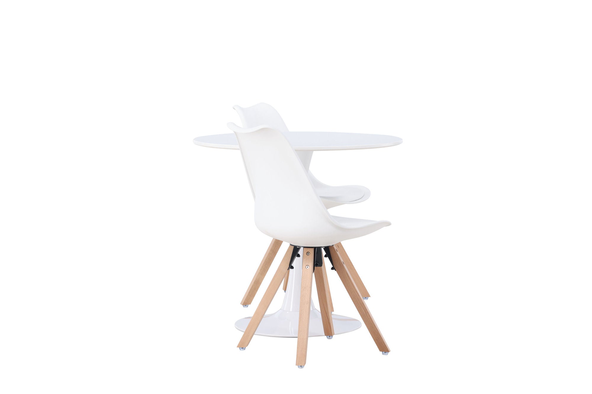 Venture Home Hamden spisebord - White MDF +Zeno Spisebordsstol - Nature woodlook / White PP _2