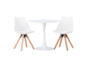 Venture Home Hamden spisebord - White MDF +Zeno Spisebordsstol - Nature woodlook / White PP _2
