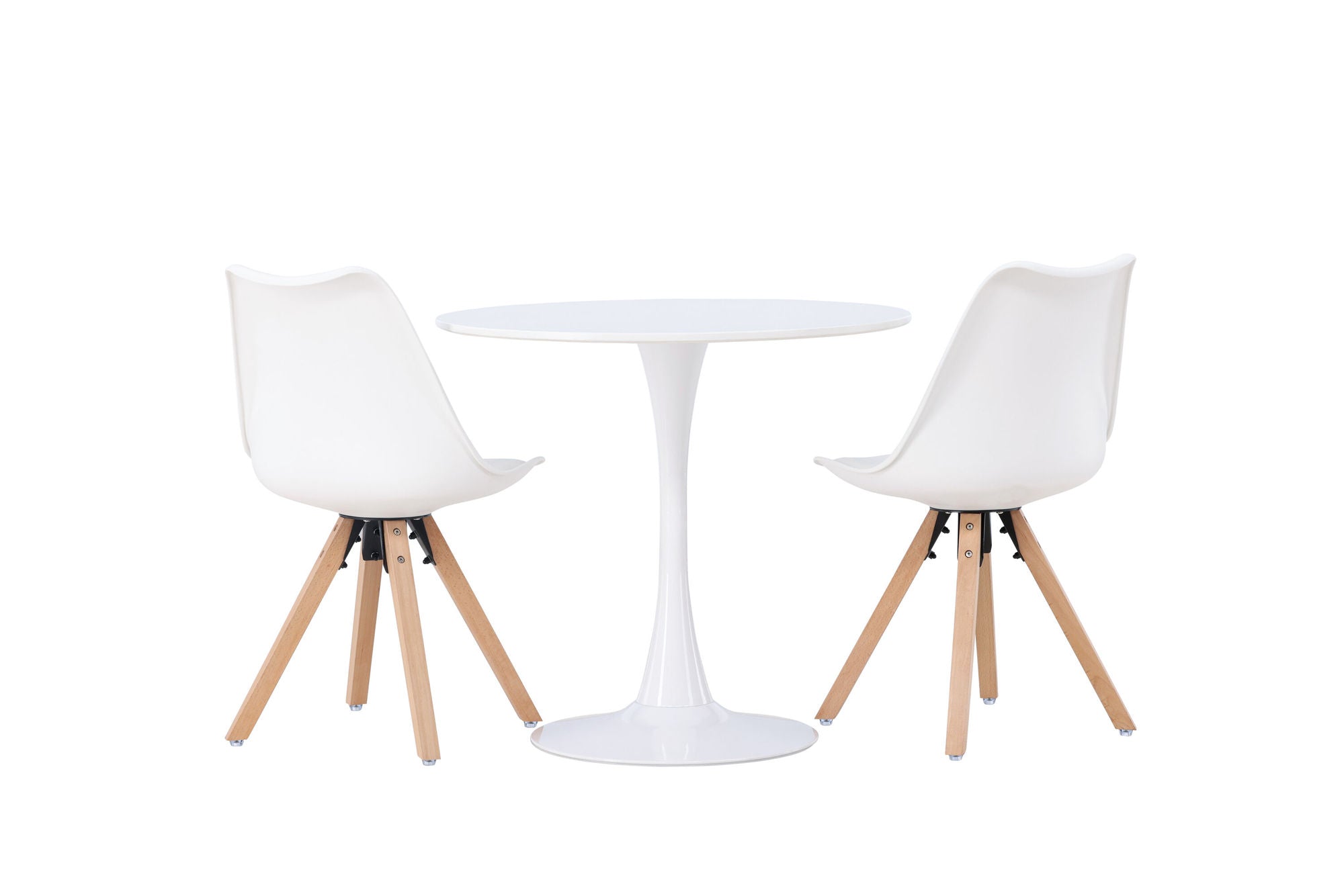 Venture Home Hamden spisebord - White MDF +Zeno Spisebordsstol - Nature woodlook / White PP _2