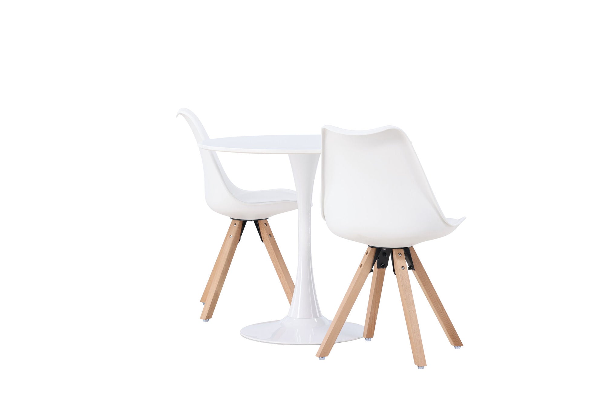 Venture Home Hamden spisebord - White MDF +Zeno Spisebordsstol - Nature woodlook / White PP _2