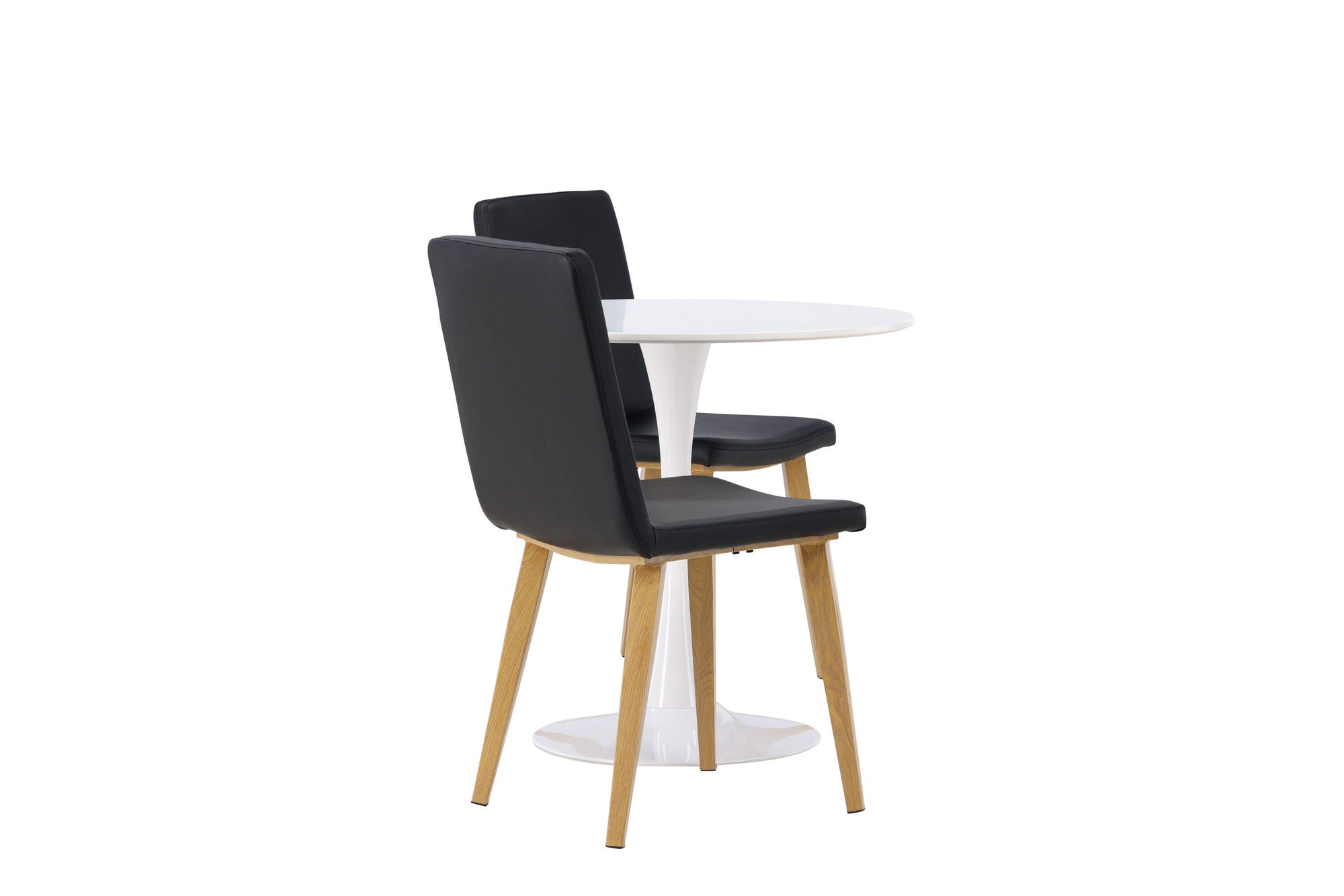 Venture Home Hamden spisebord - White MDF +Today Spisebordsstol - Nature / Black PU _2