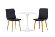 Venture Home Hamden spisebord - White MDF +Today Spisebordsstol - Nature / Black PU _2