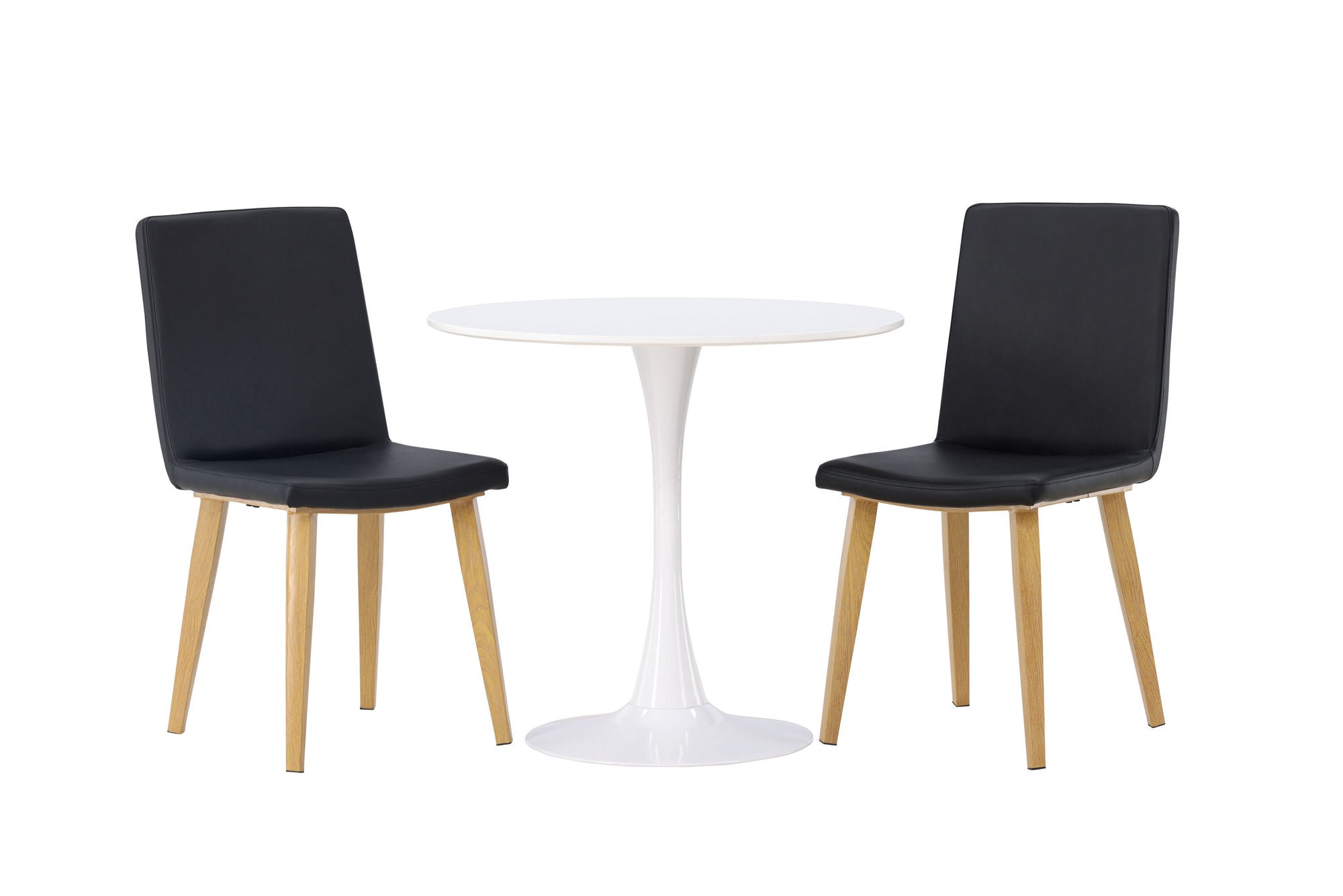Venture Home Hamden spisebord - White MDF +Today Spisebordsstol - Nature / Black PU _2