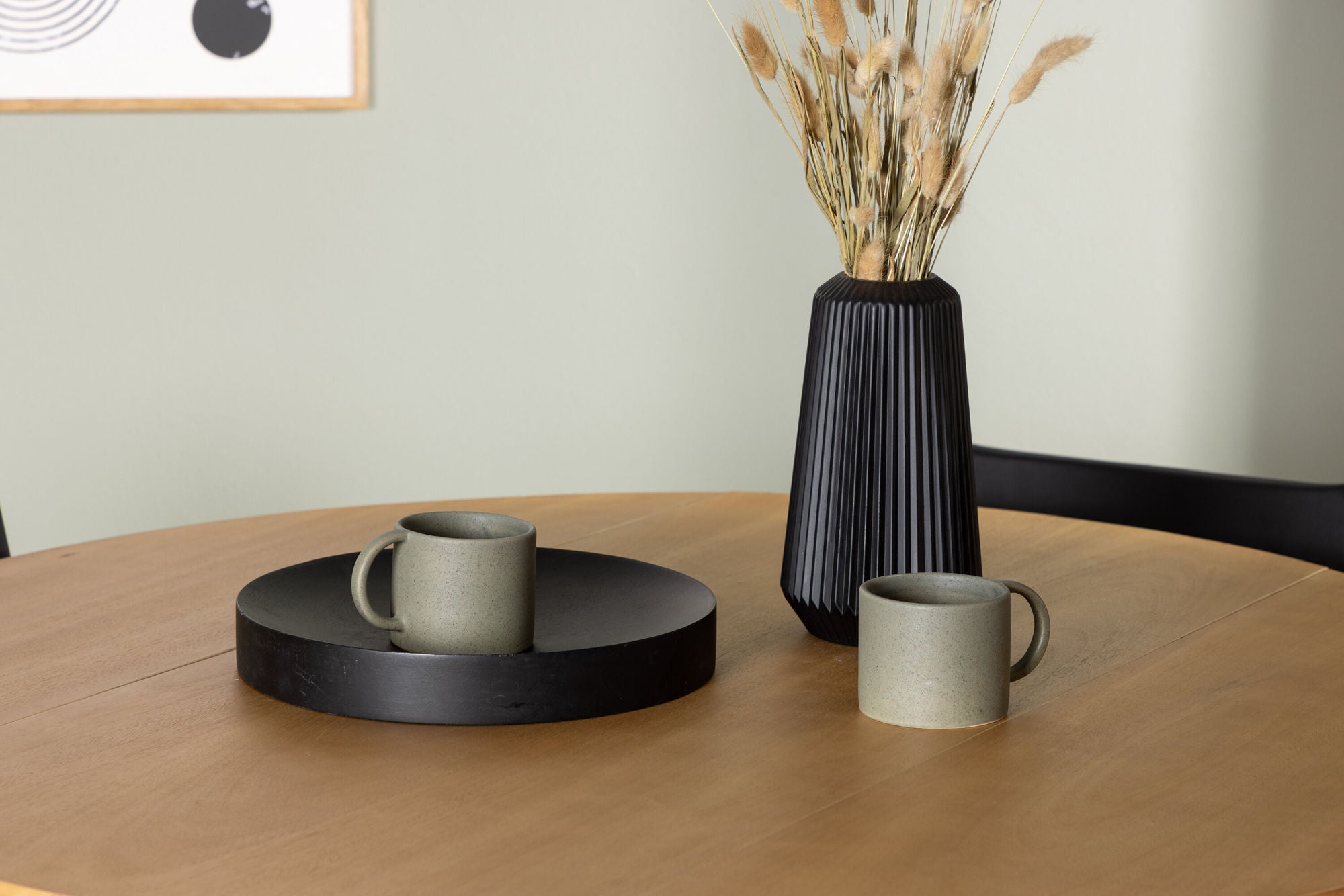 Venture Home Yakidon spisebord - Rubberwood / Oaklook MDF +Kenth stol - Black / Black PU _4
