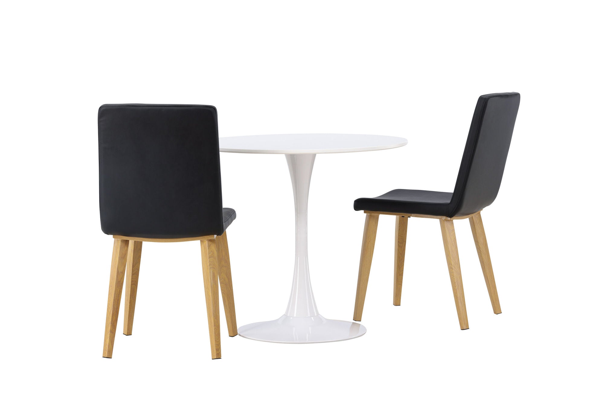 Venture Home Hamden spisebord - White MDF +Today Spisebordsstol - Nature / Black PU _2