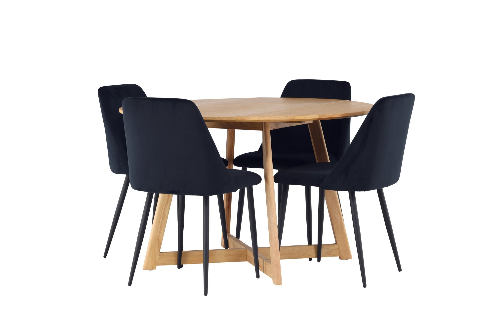 Venture Home Yakidon spisebord - Rubberwood / Oaklook MDF +Night Spisebordsstol - Black / Black Velvet _4