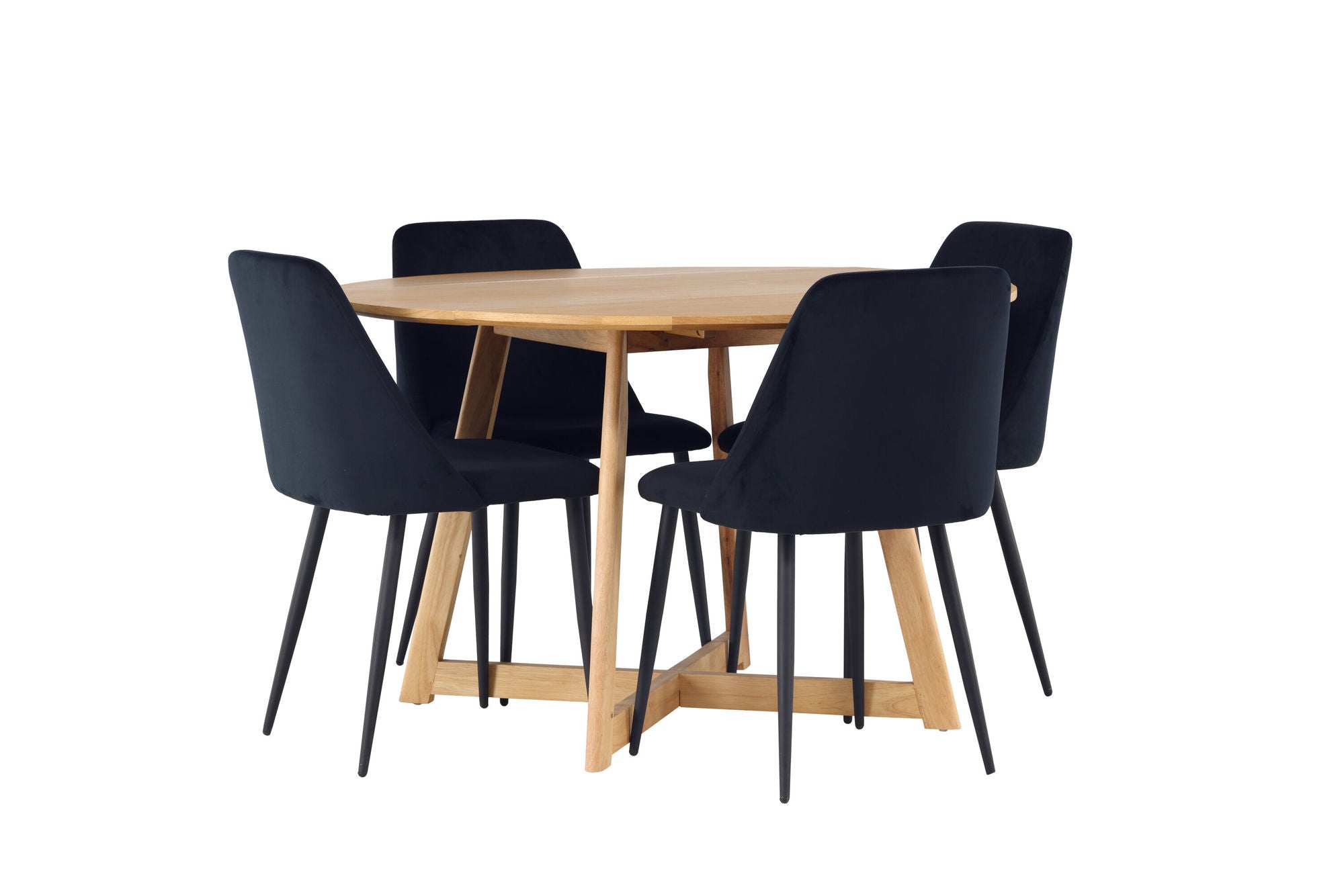 Venture Home Yakidon spisebord - Rubberwood / Oaklook MDF +Night Spisebordsstol - Black / Black Velvet _4