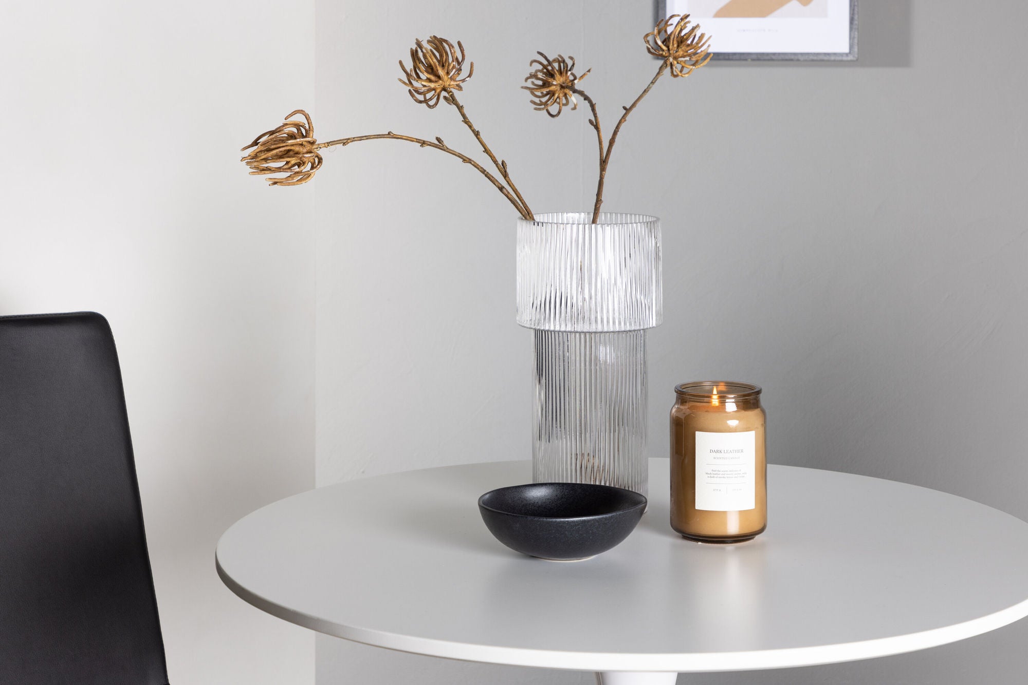 Venture Home Hamden spisebord - White MDF +Today Spisebordsstol - Nature / Black PU _2
