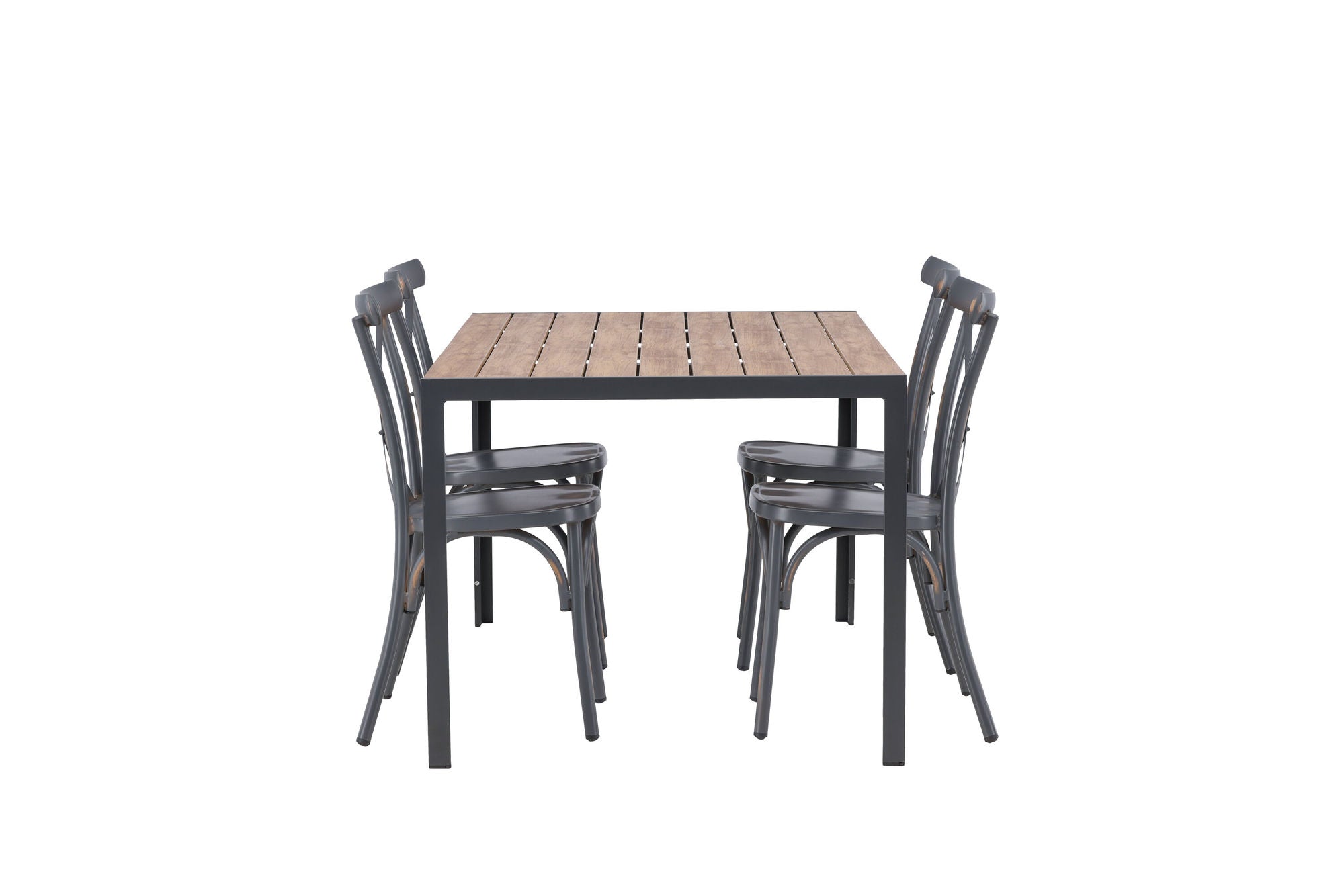 Venture Home Break Diningbord Alumnium - Black / Nature Rectangular 90*150* +Tablas Diningchair Aluminium - Black / _4