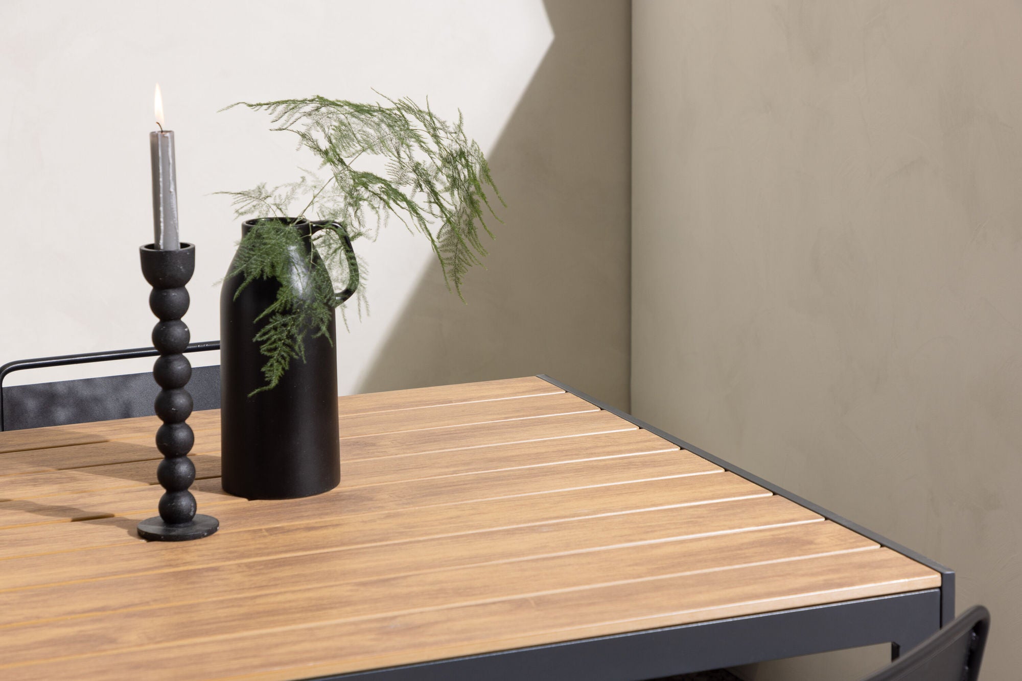 Venture Home Break Diningbord Alumnium - Black / Nature Rectangular 90*150* +Lina Spisebordsstol - Black _4