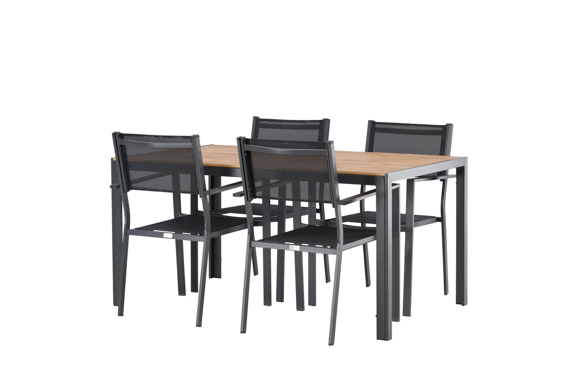 Venture Home Break Diningbord Alumnium - Black / Nature Rectangular 90*150* +Copacabana Stacking stol - Black/Black - Ersätter 4131-408 _4