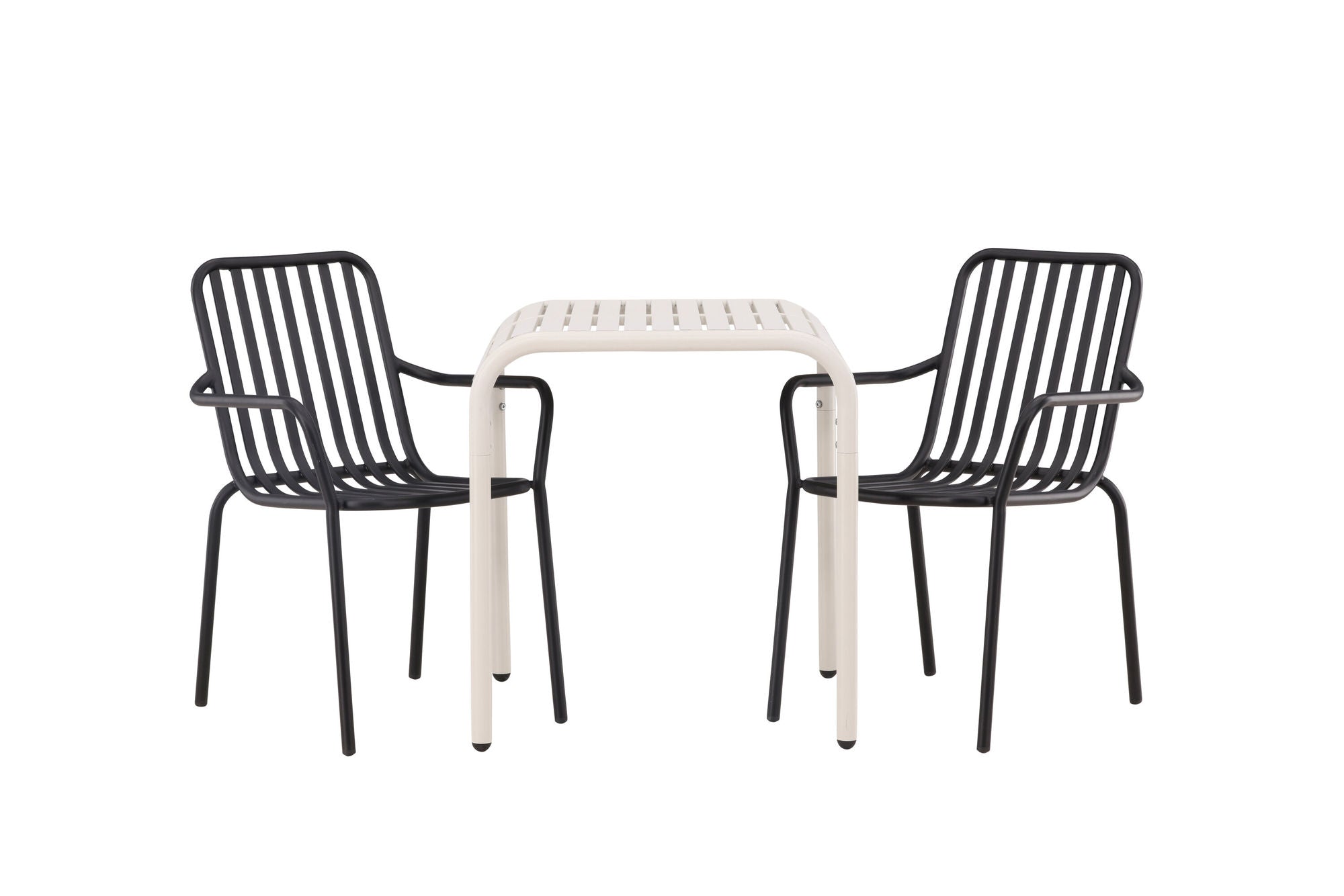 Venture Home Borneo Cafebord Aluminium - Beige / Kvadrat 70*70* +Peking Diningchair Aluminium - Black / _2