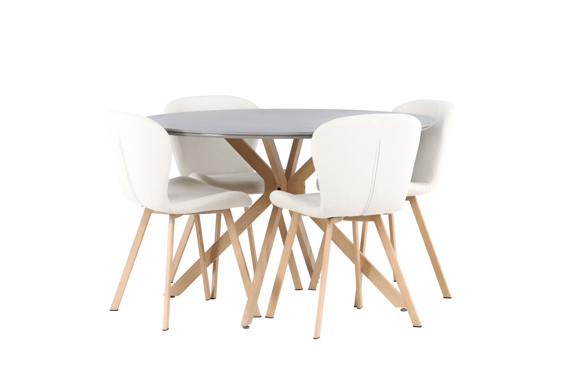 Venture Home Piazza spisebord - Natural / Dark Grey Spraystone +Lilja Spisebordsstol - Oaklook / Beige Fabric _4