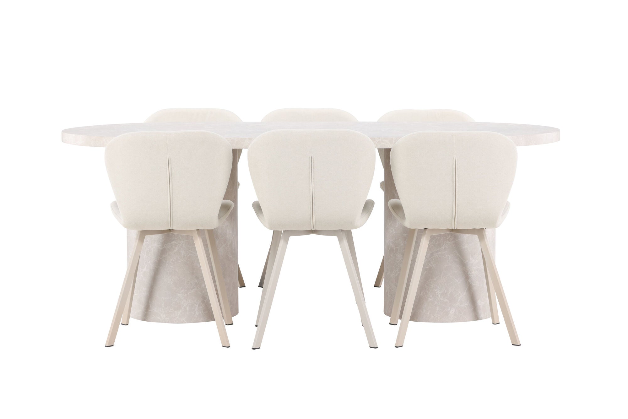Venture Home Narvik bord - Beige with 6 Lilja stol - Beige