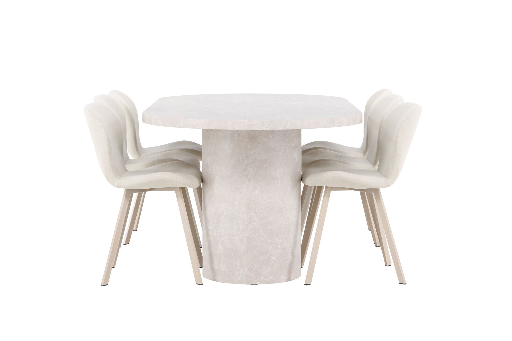 Venture Home Narvik bord - Beige with 6 Lilja stol - Beige