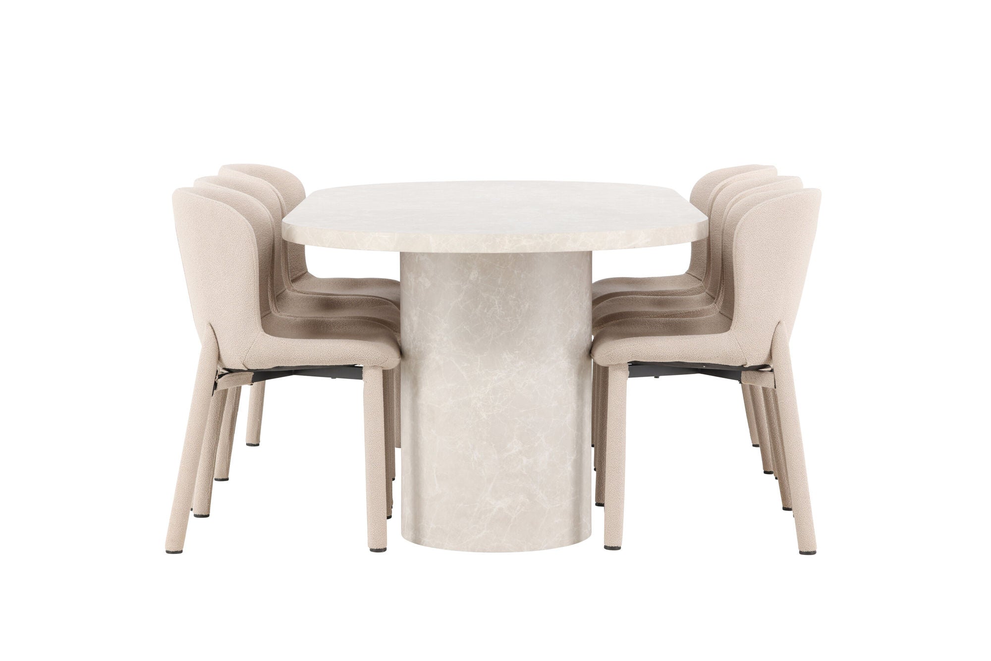 Venture Home Narvik bord - Beige with 6 Astoria stol - Beige