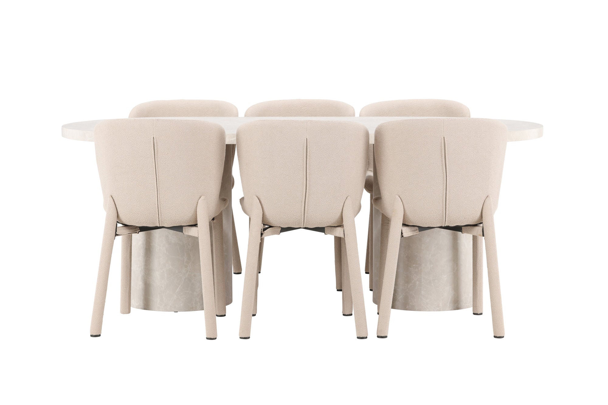 Venture Home Narvik bord - Beige with 6 Astoria stol - Beige