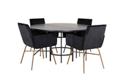 Venture Home Copenhagen - spisebord round - Black / Black+Petra stol - Distressed Copper / Black Velvet_4