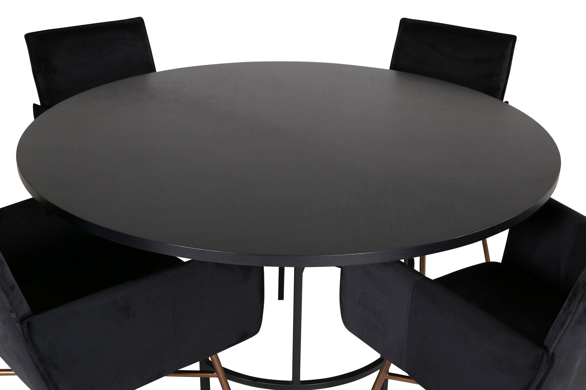 Venture Home Copenhagen - spisebord round - Black / Black+Petra stol - Distressed Copper / Black Velvet_4