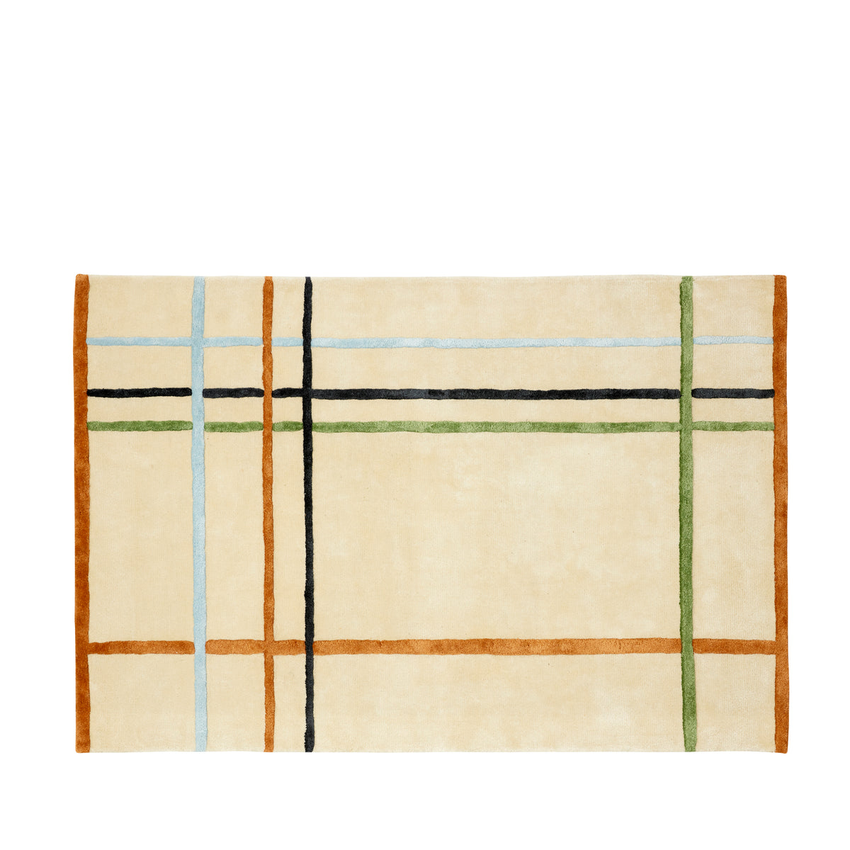 Blødt gulvtæppe beige/multifarvet