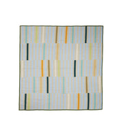 Twist sengetæppe Block 260x260 mørkegrøn/multifarvet