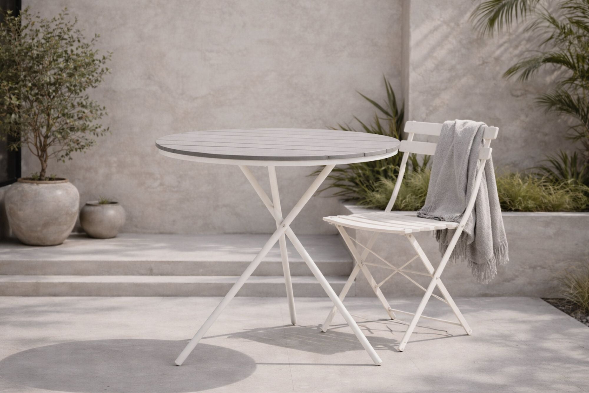 Venture Home Parma Café bord ø90 - White/Grey