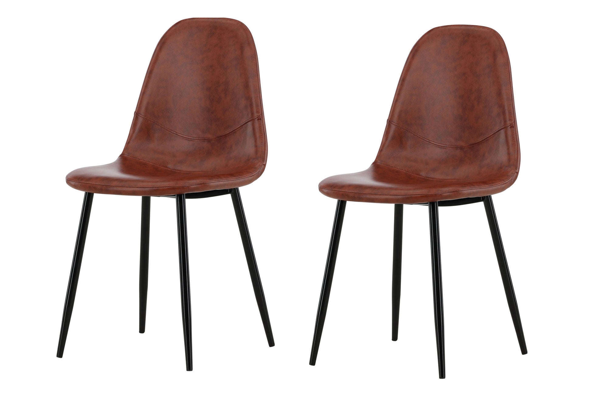Venture Home Polar Matstol 2-pack - Svart / Brun PU