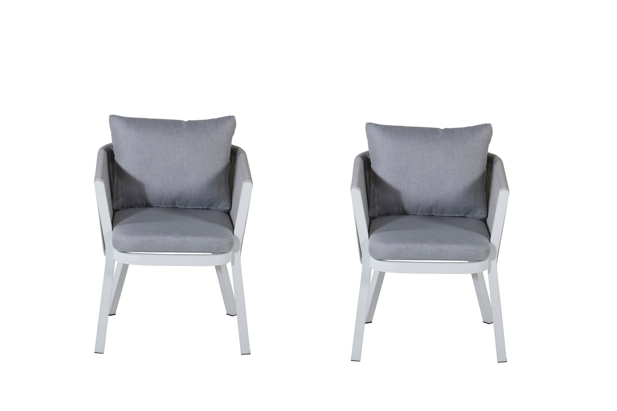 Venture Home Virya Spisebordsstol 2-pack - White Alu / Grey Cushion