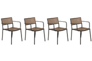 Venture Home Paola Spisebordsstol 4-pack - Black Steel / Nature Wicker / Black Cushion
